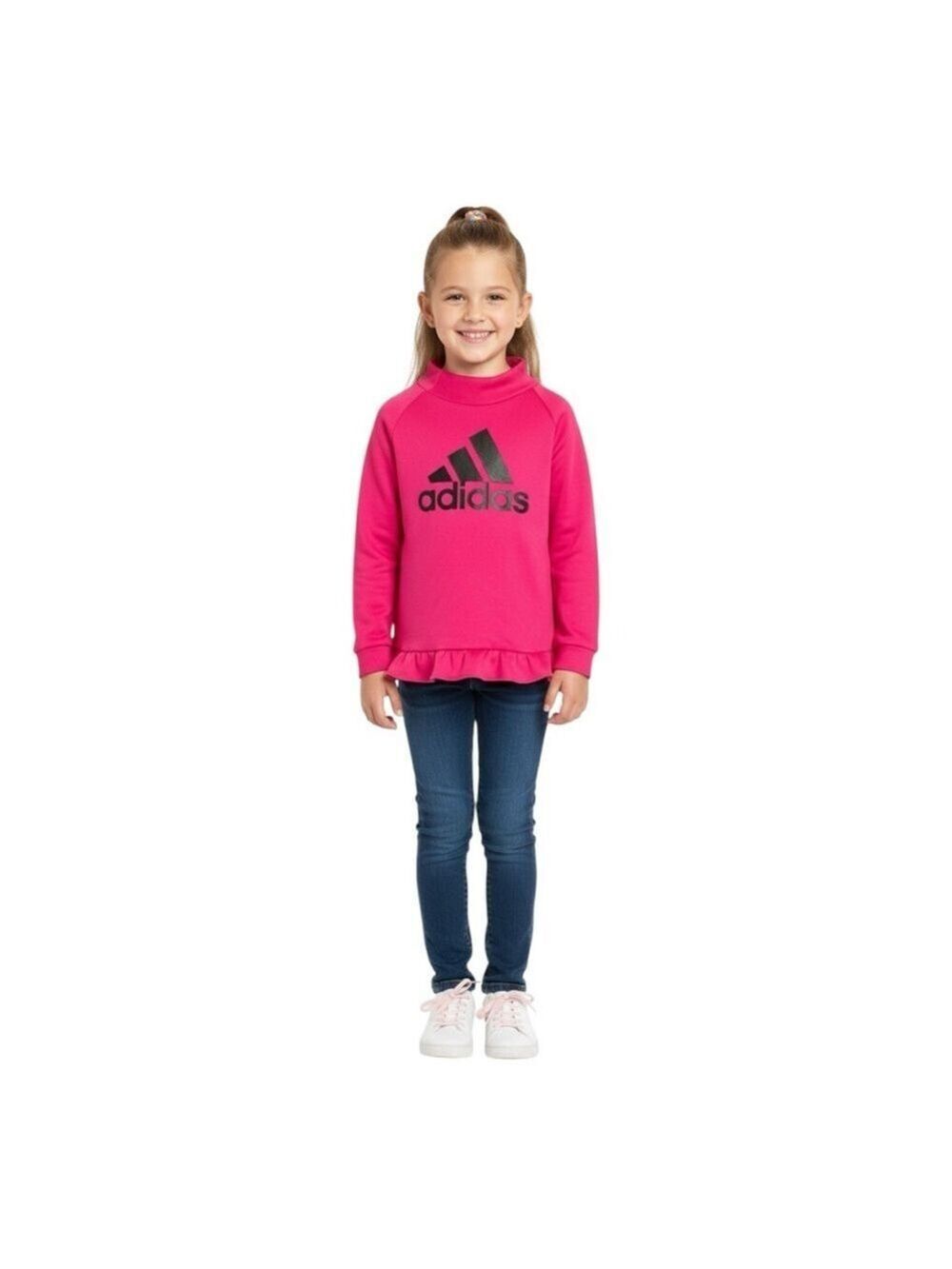 Adidas Girl Large Hot Pink Sweatshirt